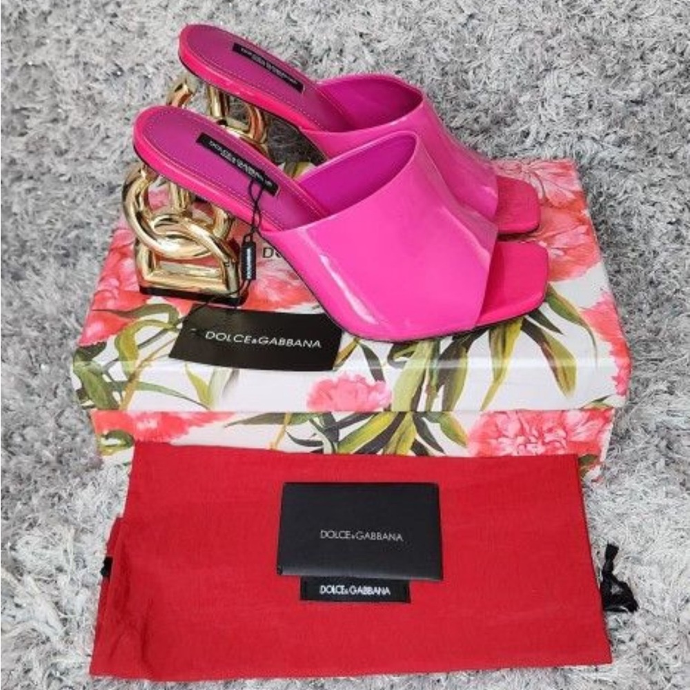 Dolce & Gabbana Pink Satin Heels